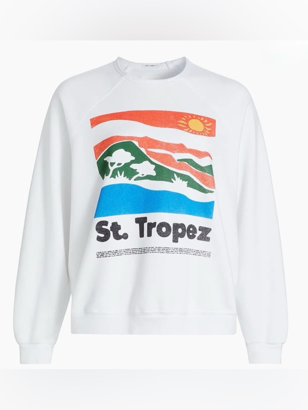 MOTHER The Biggie Concert Wash St. Tropez Sweatshirt White Crewneck Size S NWOT
